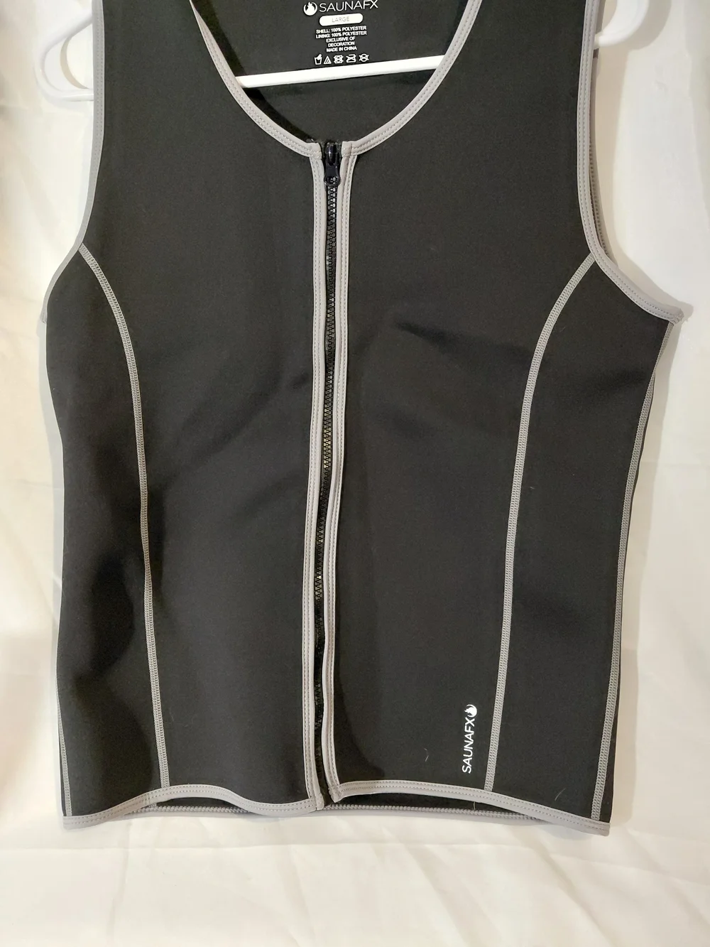 SaunaFX Men's Black Zip-Front Sweater Vest - Thermal Undershirt
